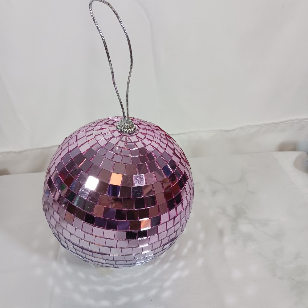 Unbranded Disco Ball Ornament Unisex OS Pink Excellent Mirrored Retro Decor